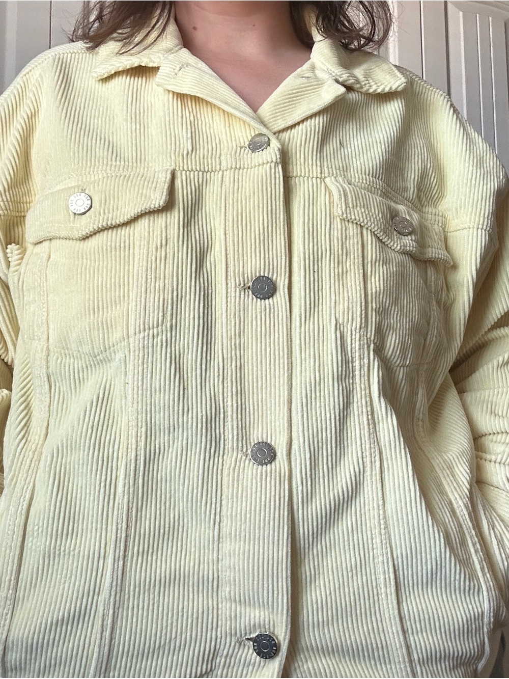 BDG Urban Outfitters Corduroy Yellow Trucker Jean Jacket Size XL - Picture 4 of 8